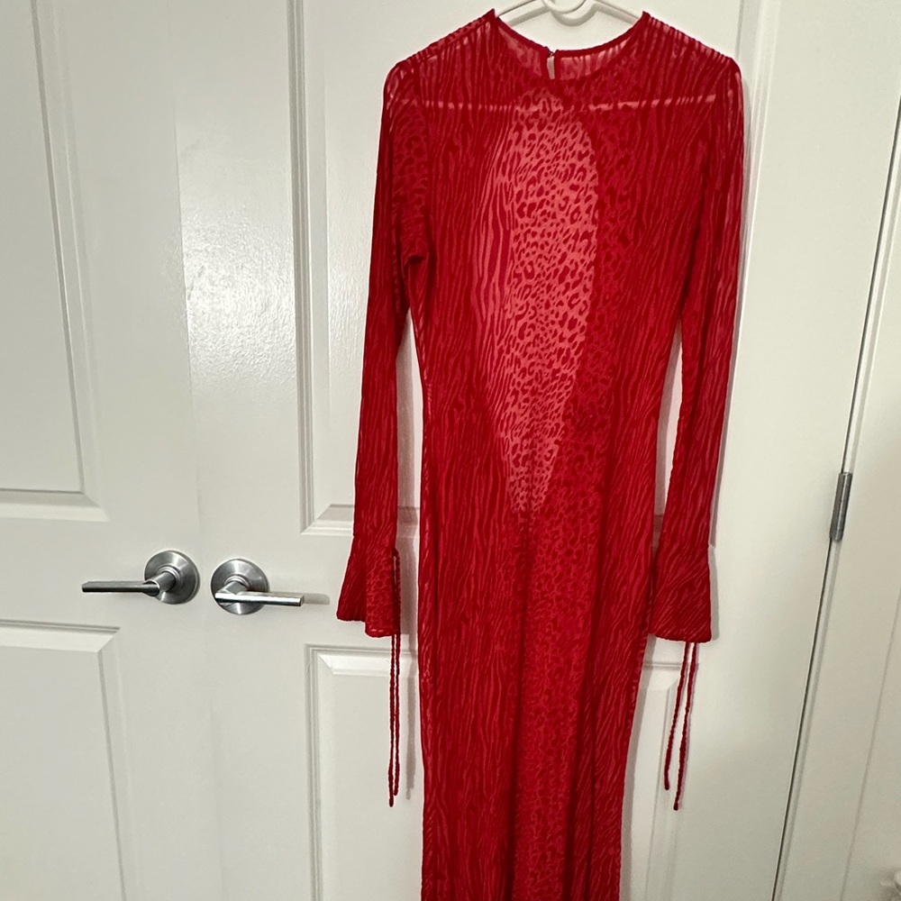 Velvet Scarlet Long Sleeve Dress